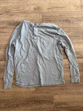 J. Crew Light Gray Long-Sleeve Henley Shirt